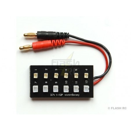 Für Batterien des Typs E-FLITE/BLADE/NINE EAGLE - Ladeplatine für bis zu 12 Batterien 1S Steckdose Typ MCX und MCPX - FLASH RC