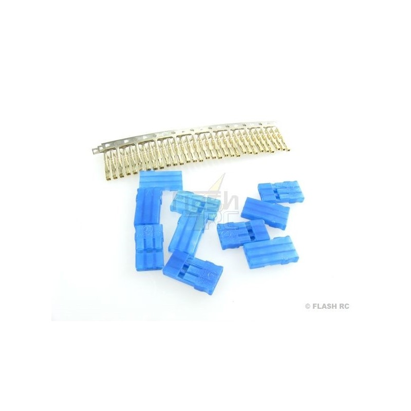 Crimp terminals - JR blue male connector (10 pcs) Muldental - FLASH RC
