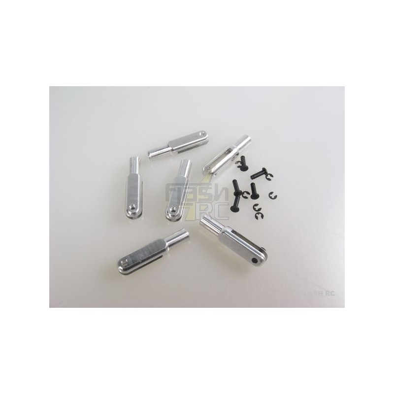 2143AL - Chape alu M2.5 L:23mm  axe:1.6mm (6 pcs) Mp Jet - FLASH RC