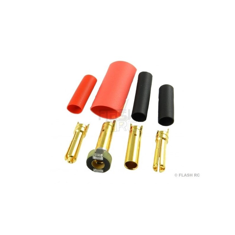 OR-Stecker 2/2.3/3/3.5/4/5/5.5/6/8 - OR-Stecker 4mm ASC (Anti-Funken) M/F (2 Paare) JETI - FLASH RC