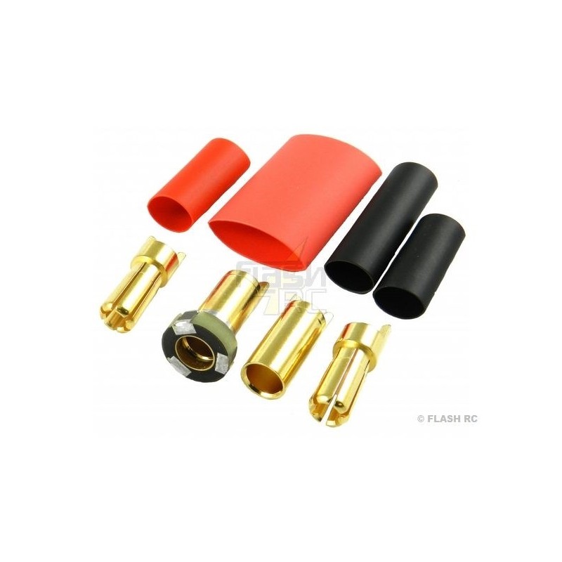 Prise OR 2/2.3/3/3.5/4/5/5.5/6/8 - Prise OR 5.5mm ASC (anti-étincelles) M/F (2 paires) JETI - FLASH RC