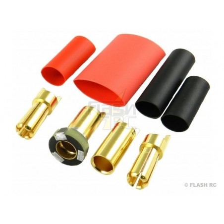 Prise OR 2/2.3/3/3.5/4/5/5.5/6/8 - Prise OR 5.5mm ASC (anti-étincelles) M/F (2 paires) JETI - FLASH RC