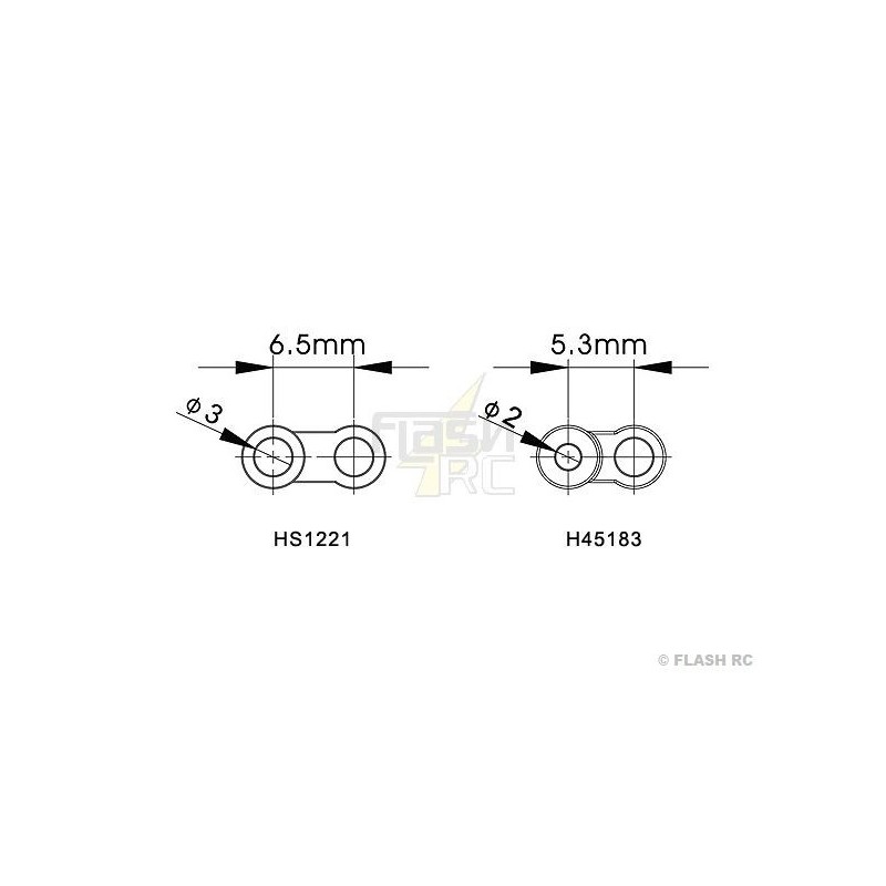 T-REX 450 PLUS/SPORT/V2 - H45183 - Double clevis - TREX 450 SPORT V2 Align - FLASH RC