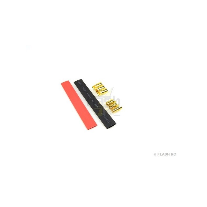 Prise OR 6mm DB6 M/F (3 paires) + gaine thermo - FLASH RC
