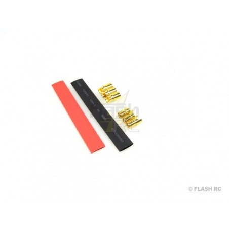 Prise OR 6mm DB6 M/F (3 paires) + gaine thermo - FLASH RC