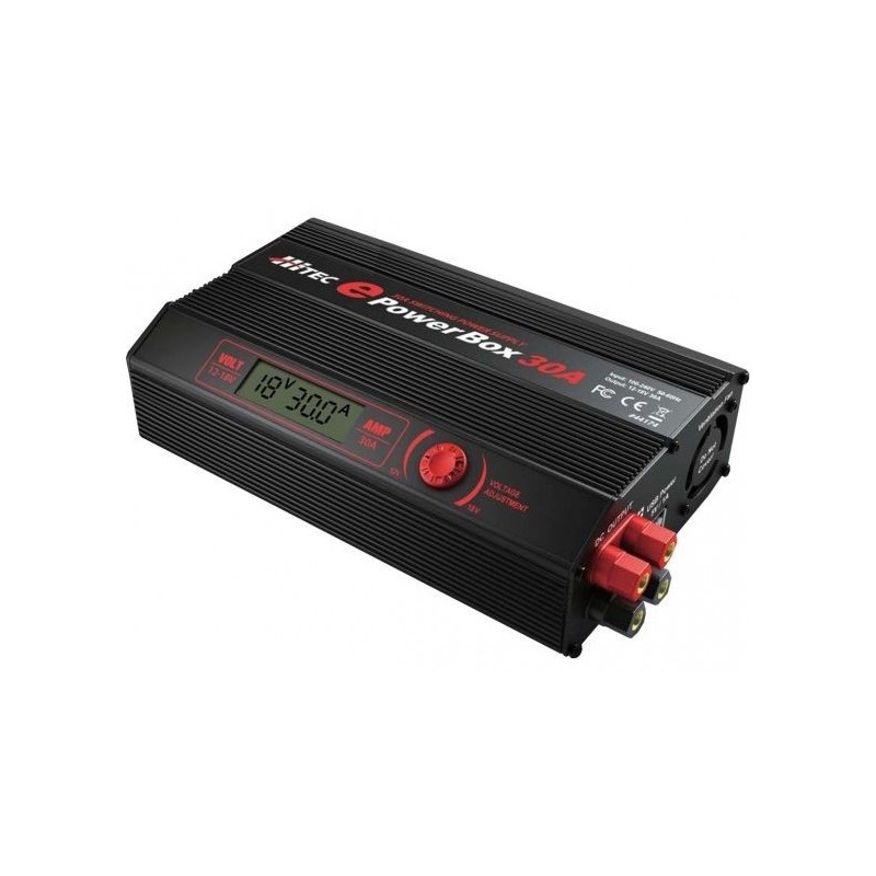 Alimentatore stabilizzato - Alimentatore stabilizzato E-Powerbox 30A 12V-18V + USB 5V Hitec (540W) - FLASH RC