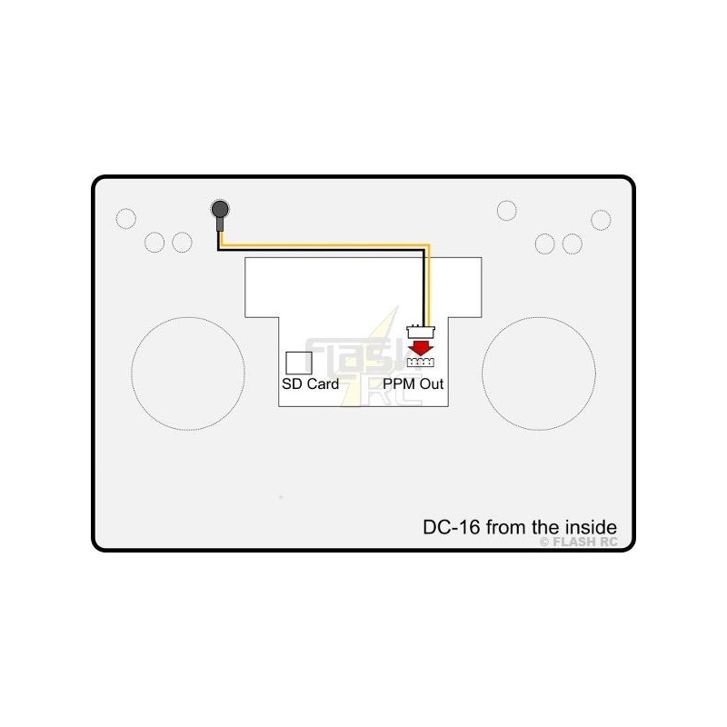 Cavi, adattatori e accessori per simulatori - Adattatore jack 3,5 mm PPM (rosso stereo) per DC/DS16 Jeti - FLASH RC