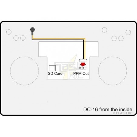 Cables, adaptateurs et accessoires simulateurs - Adaptateur PPM (rouge stéréo) Jack 3.5mm pour DC/DS16 Jeti - FLASH RC