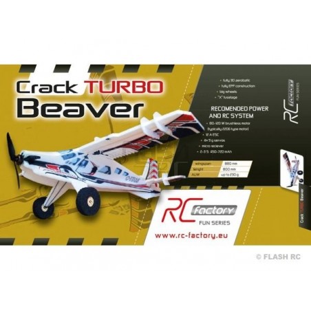 Avion RC Factory Crack Turbo Beaver rouge/noir 'FUN SERIES' env.0.80m - FLASH RC