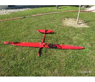 RC Motorsegler - E-Typhoon Vollfaser ca.2.00m rot und schwarz RCRCM - FLASH RC