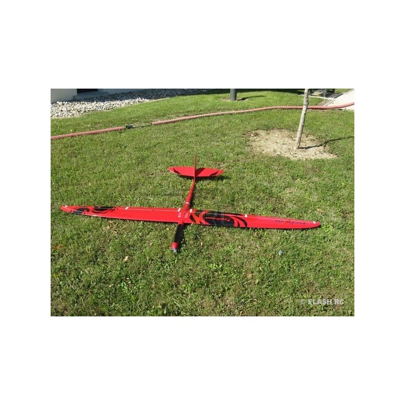 RC Motorsegler - E-Typhoon Vollfaser ca.2.00m rot und schwarz RCRCM - FLASH RC