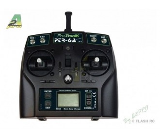 Radiocomandi - PTR-6A Trasmettitore PROTRONIK a 6 canali 2.4Ghz 6/8/0 - Batteria NiMh - FLASH RC