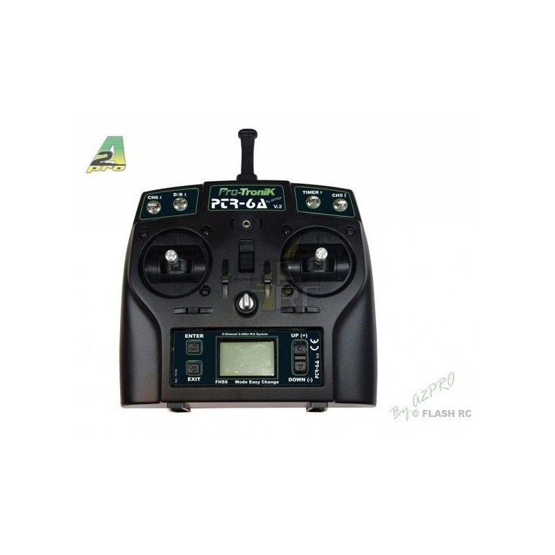 Radio Controls - PTR-6A 6 Channels 2.4Ghz 6/8/0 PROTRONIK transmitter - NiMh battery - FLASH RC