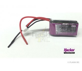 Batterie di propulsione per aerei RC - Batteria Lipo Hacker TopFuel Eco-X, lipo 3S 11.1V 350mAh 25C a filo nudo - FLASH RC
