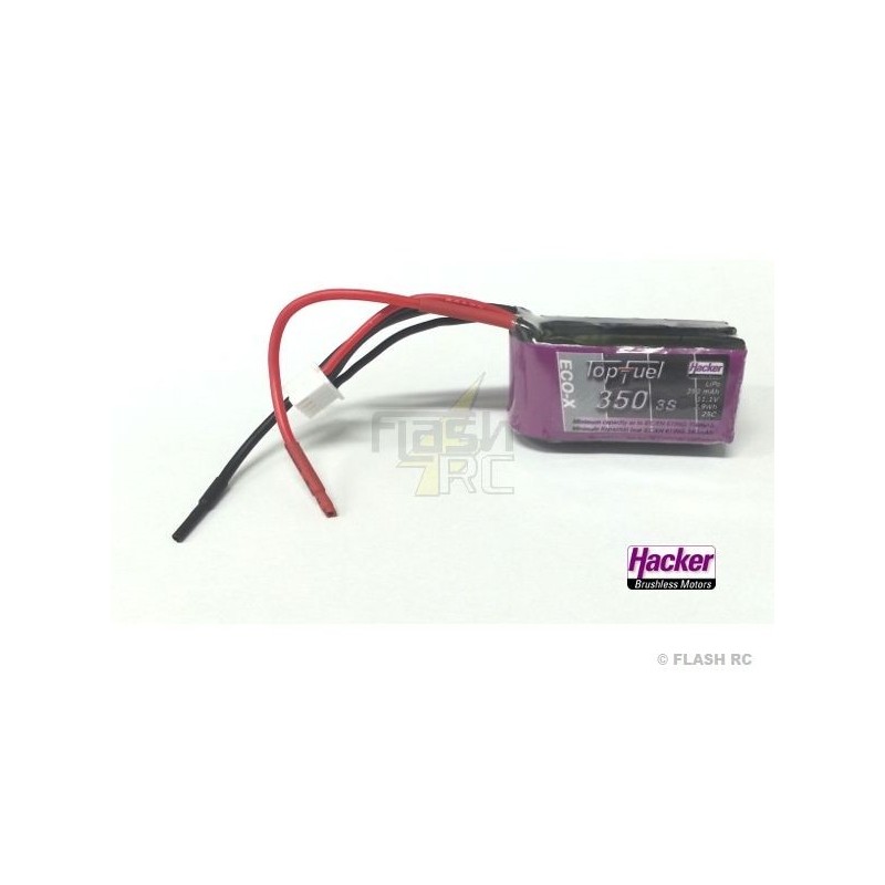 Baterías de propulsión de aviones RC - Lipo Hacker TopFuel Eco-X batería, lipo 3S 11.1V 350mAh 25C cable desnudo - FLASH RC