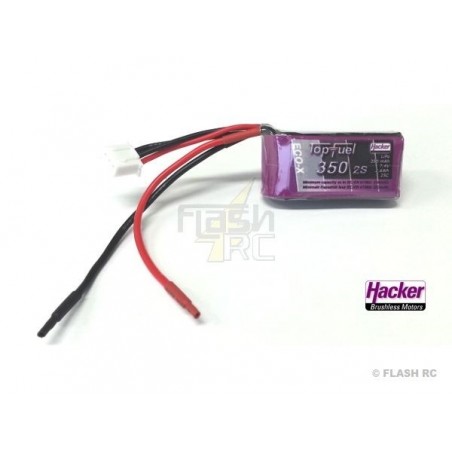 Batterien für den Antrieb von RC-Flugzeugen - Lipo-Batterie Hacker TopFuel Eco-X 2S 7.4V 350mAh 25C blanke Drähte - FLASH RC