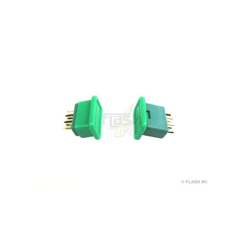 Clips de seguridad para alargaderas y clavijas - Par de tapas protectoras M/F para clavijas Muldental MPX - FLASH RC
