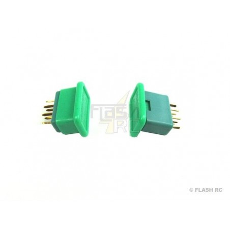 Clips de seguridad para alargaderas y clavijas - Par de tapas protectoras M/F para clavijas Muldental MPX - FLASH RC