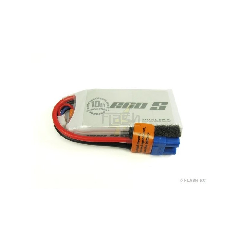 Baterías de propulsión de aviones RC - Batería Dualsky, lipo 2S 7.4V 1300mAh 25C toma XT60 - FLASH RC
