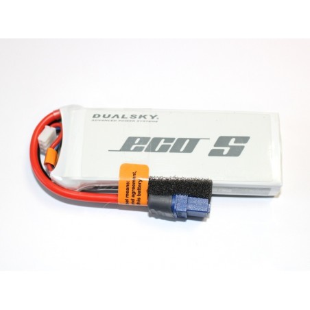 RC aircraft propulsion batteries - Dualsky battery, lipo 2S 7.4V 1800mAh 25C socket XT60 - FLASH RC