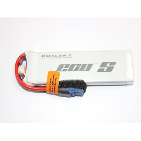 Baterías de propulsión de aviones RC - Batería Dualsky, lipo 2S 7.4V 2200mAh 25C toma XT60 - FLASH RC