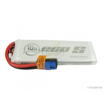 RC Aircraft propulsion batteries - Dualsky battery, lipo 2S 7.4V 3200mAh 25C socket XT60 blue - FLASH RC