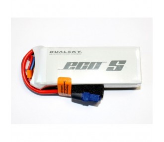 Baterías de propulsión de aviones RC - Batería Dualsky ECO S, lipo 3S 11.1V 1800mAh 25C toma XT60 - FLASH RC