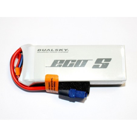 RC aircraft propulsion batteries - Dualsky ECO S battery, lipo 3S 11.1V 1800mAh 25C socket XT60 - FLASH RC