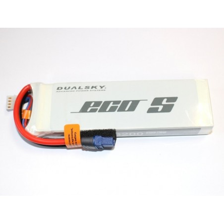 RC aircraft propulsion batteries - Dualsky ECO S battery, lipo 3S 11.1V 3200mAh 25C socket XT60 - FLASH RC