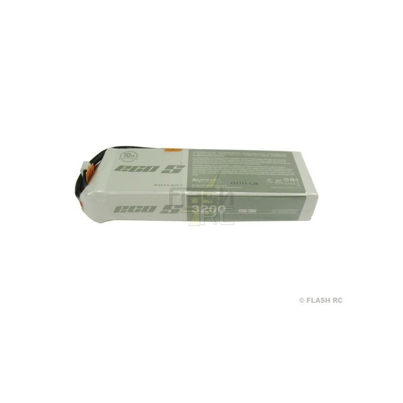 Batterie Dualsky ECO S, lipo 4S 14.8V 3200mAh 25C prise XT60 - FLASH RC