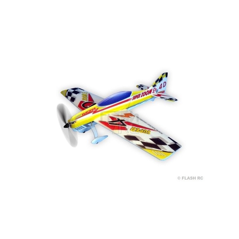 Avión acrobático RC - Hacker modelo Super Zoom 2 amarillo ARF aprox.1.00m - FLASH RC
