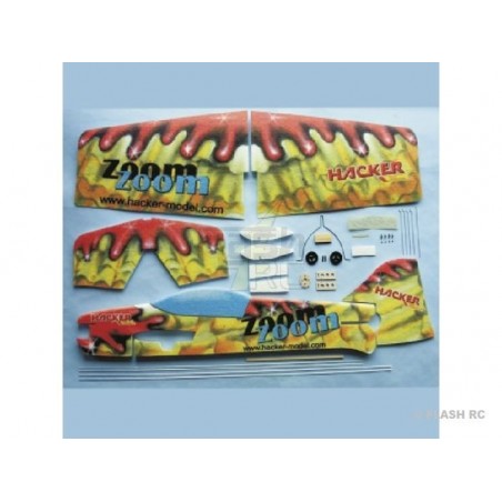 Avion Hacker model Zoom Zoom 4D rouge ARF env.1.00m - FLASH RC