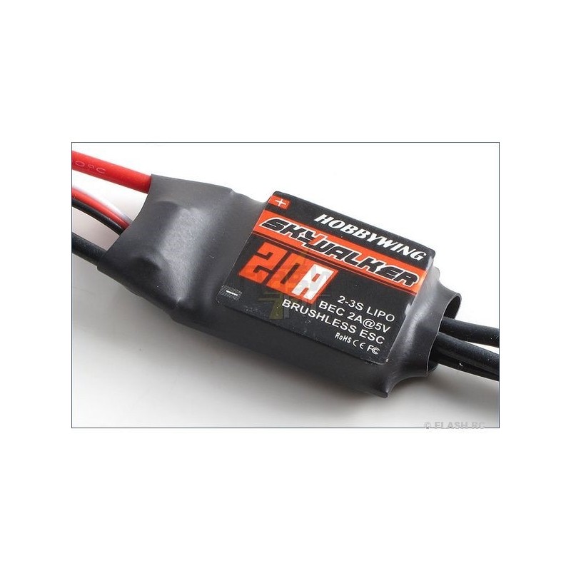 Brushless - Regolatore brushless 2-3S 20A BEC SKYWALKER HOBBYWING - FLASH RC