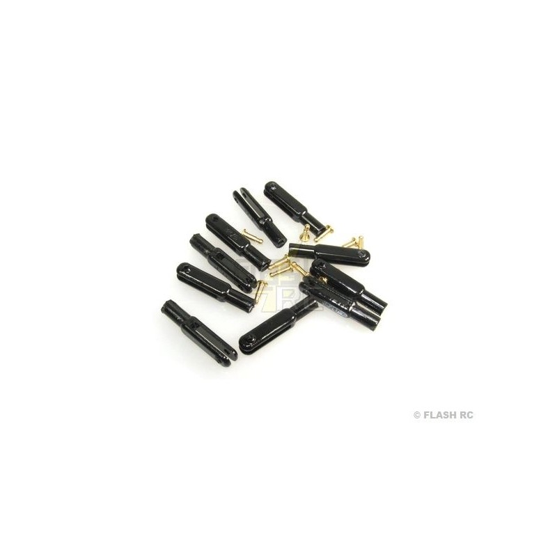CHAPE NYLON M2 NOIRE AXE metal Ø1,6mm (10 pcs) - FLASH RC
