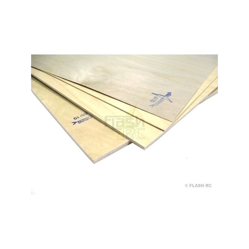 CTP - Contrachapado - CTP AIR LOISIRS Contrachapado de abedul de 7 capas 4.0mm 40/10 (50x30cm) - FLASH RC