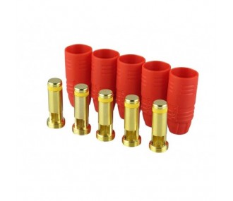 Spina AS150 / XT150 - Spina antiscintilla AS150 maschio con alloggiamento rosso (5 pz.) - FLASH RC