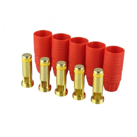 AS150 / XT150 plug - AS150 male Anti Spark plug with red housing (5 pcs) - FLASH RC