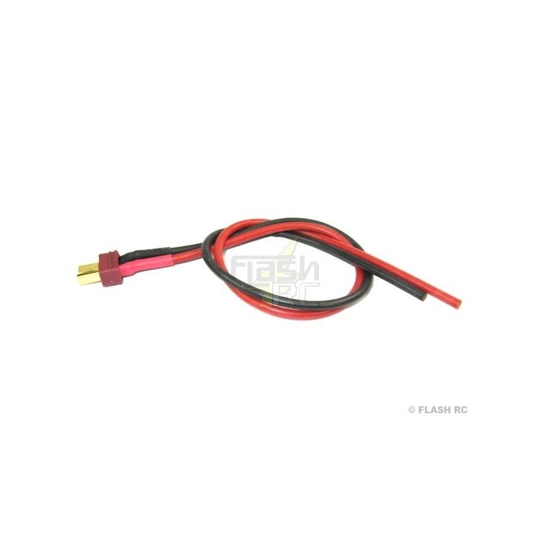 Cables pour batteries, moteurs, etc... - Prise Deans male soudée sur cordon 2.5mm² L:30cm Muldental - FLASH RC