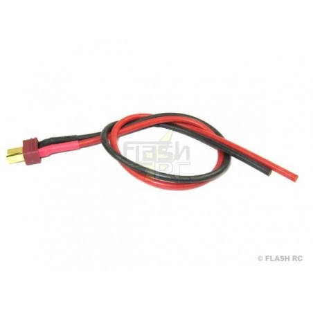 Cables pour batteries, moteurs, etc... - Prise Deans male soudée sur cordon 2.5mm² L:30cm Muldental - FLASH RC