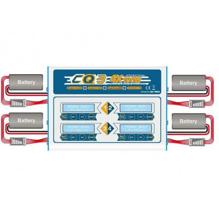Ladegeräte - Ladegerät CQ3 4x100W 12V/220V EV PEAK - FLASH RC
