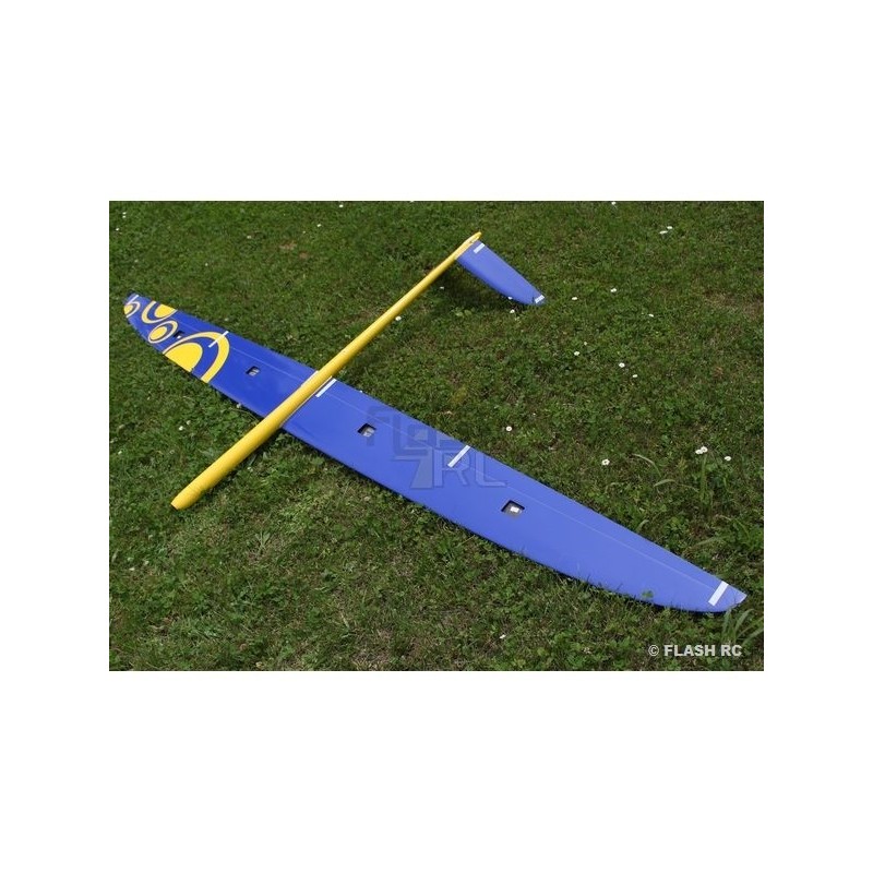RC-Motorsegler - E-Strega Vollfaser ca.2.90m gelb & blau RCRCM - FLASH RC