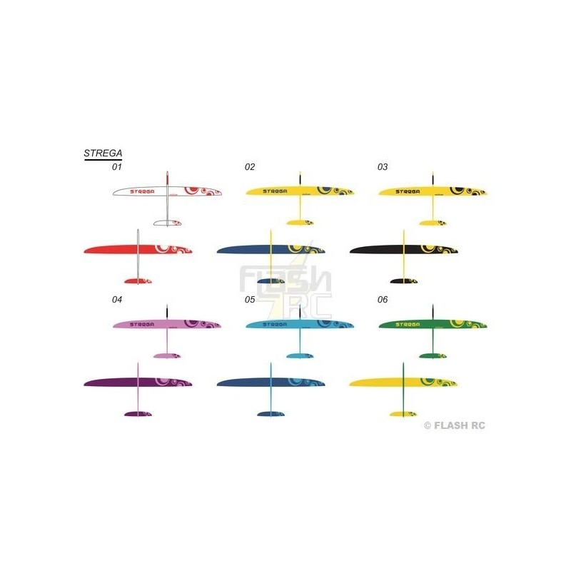 RC Motorgliders - E-Strega all fiber approx.2.90m yellow & black RCRCM - FLASH RC