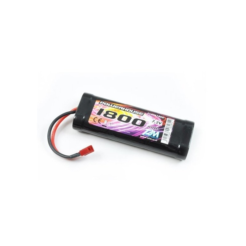 Baterías para coches y barcos RC - Batería NiMh 7.2V 1800mAh Deans T2M - FLASH RC