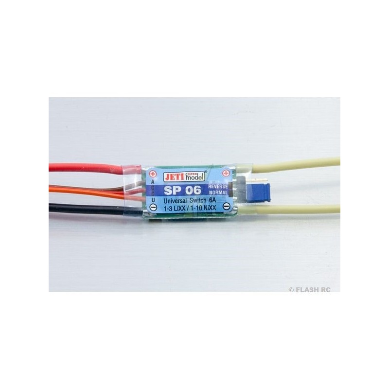 Interruptores electrónicos / magnéticos - Interruptor RC SP06 6A JR - Jeti - FLASH RC