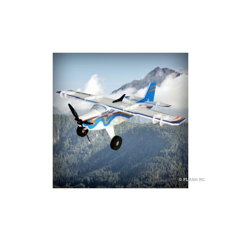 Aerei RC per principianti - Aereo RC Factory Crack Turbo Beaver blu/arancio 'FUN SERIES' circa 0,80m - FLASH RC
