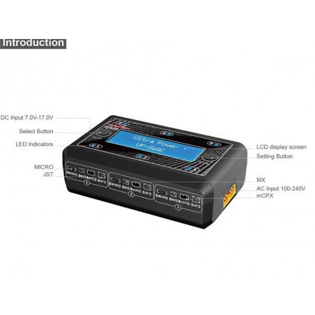 Caricabatterie - UP-S6AC 6x1S LiPo/LiHV Caricatore 6x4.35W/1A AC/DC Ultra Power - FLASH RC