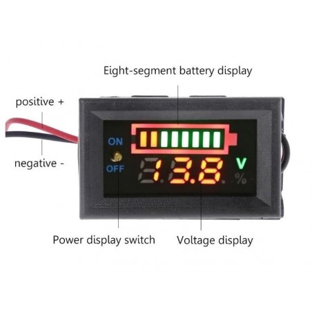 Voltmetri - Voltmetro digitale a 12V con batteria al piombo - FLASH RC