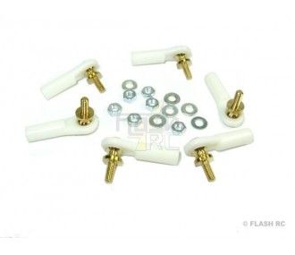 Snodo sferico con base filettata - 2451W - Snodo sferico Clevis M3 con base filettata corta M3 + dadi (6pz) - Mp Jet - FLASH RC