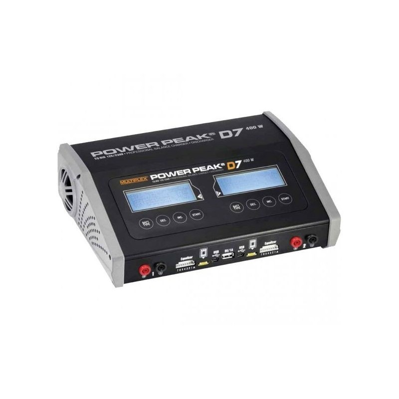 Chargers - Power Peak D7 EQ-BID 2x200W 12/220V Multiplex Charger - FLASH RC