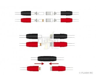 Toma AS150 / XT150 - Toma antichispas AS150 M/F (2 pares) - FLASH RC 2